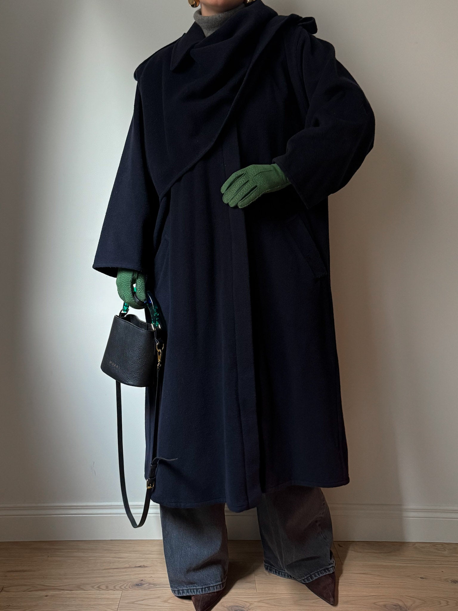 Wool blue long coat