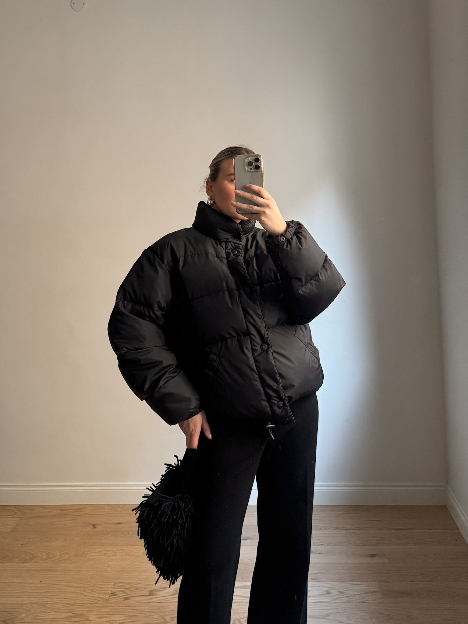 Real down black puffer