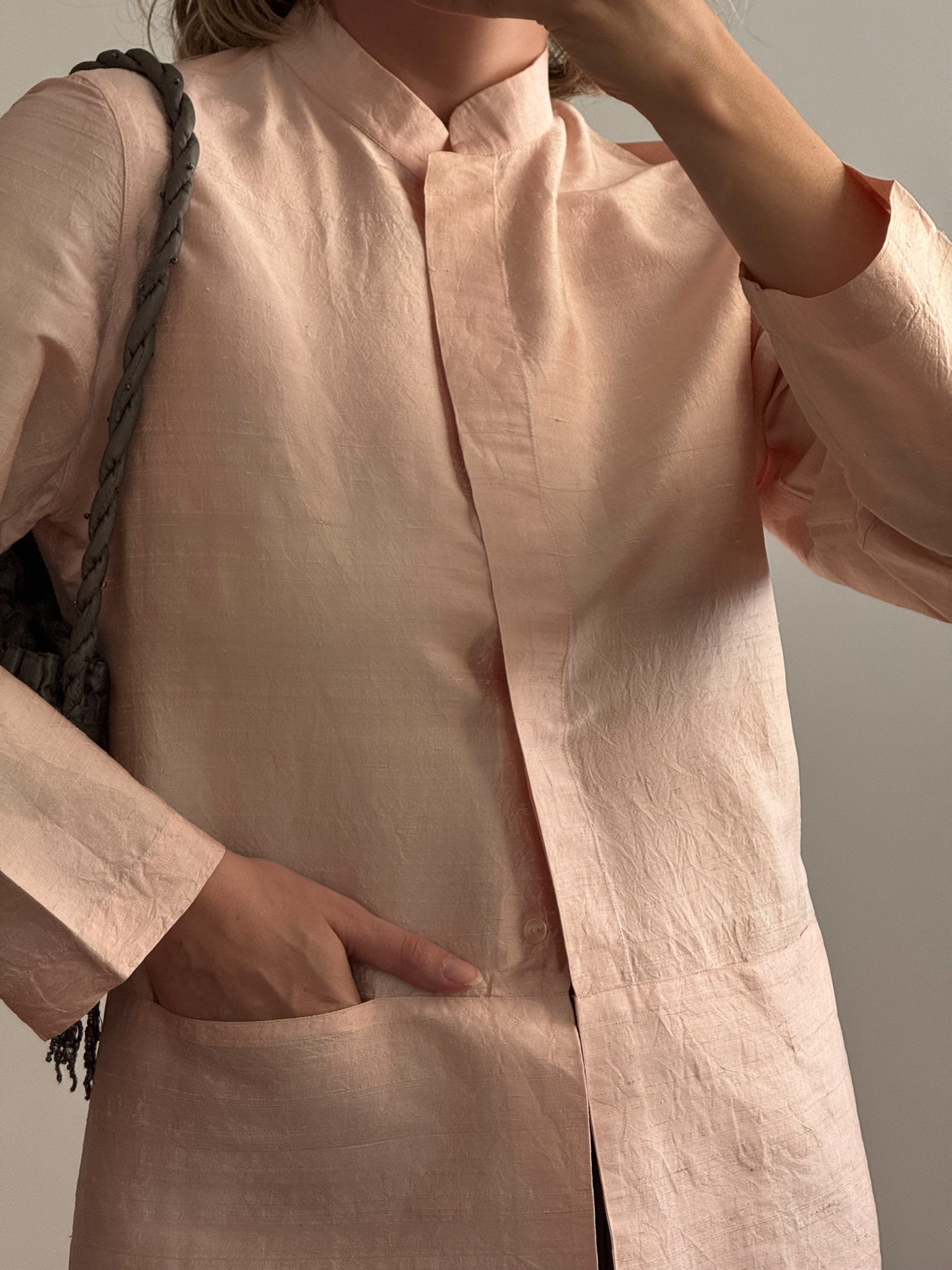 Pure silk pink shirt