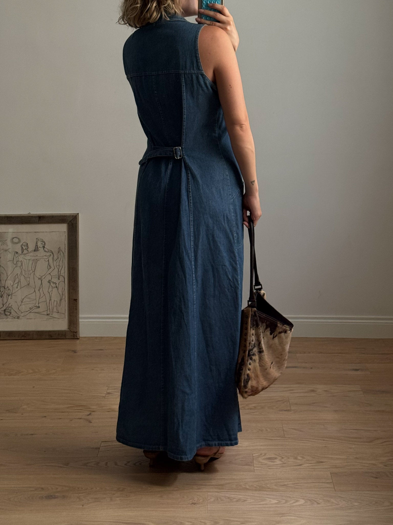 Denim long dress