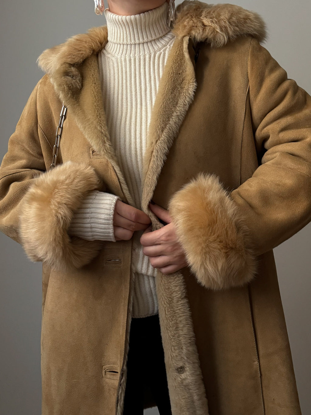 Original shearling biscuit coat