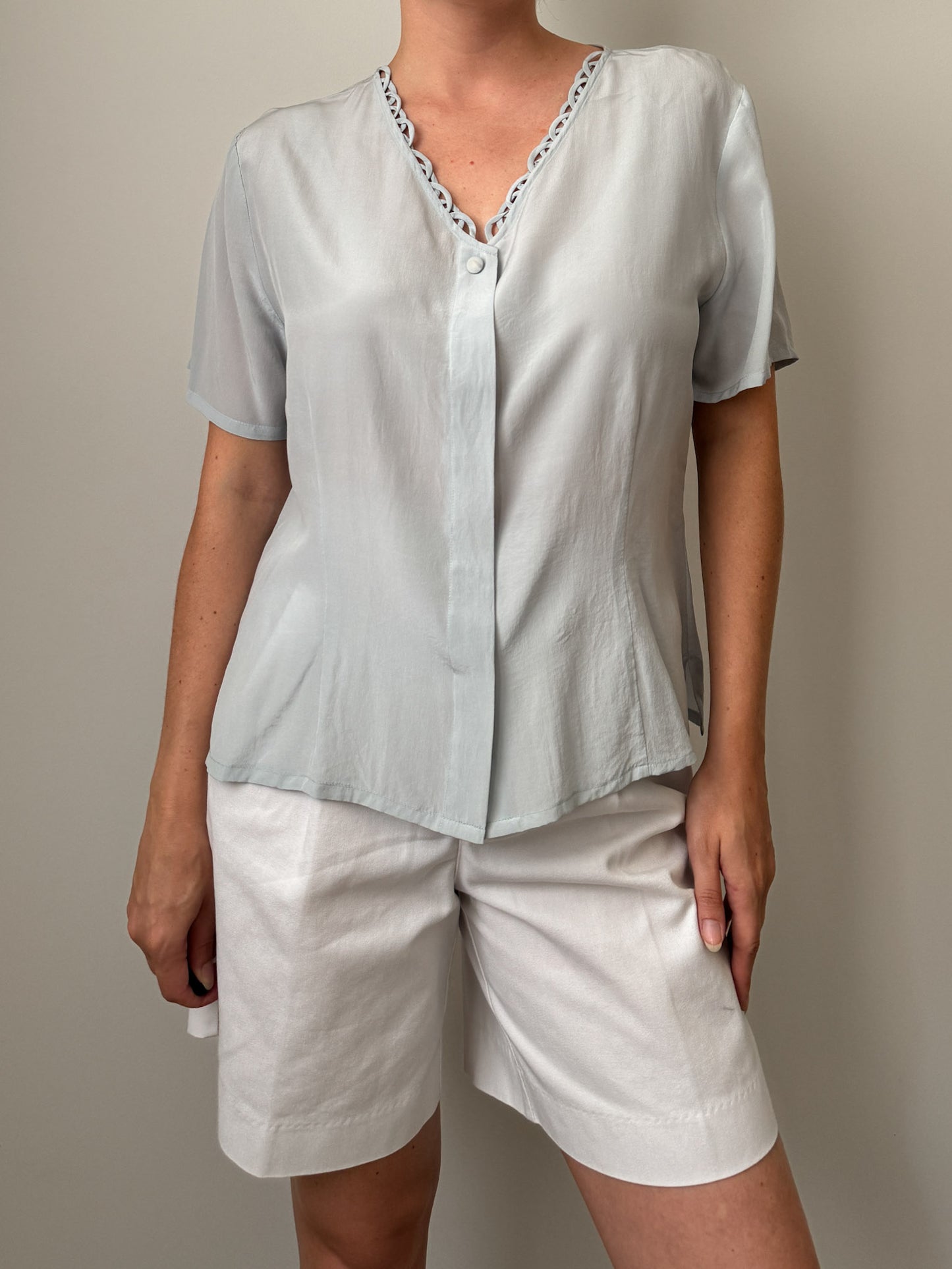 Pure silk sky blouse