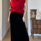 Velvet black long skirt
