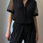 Silk blend black shirt