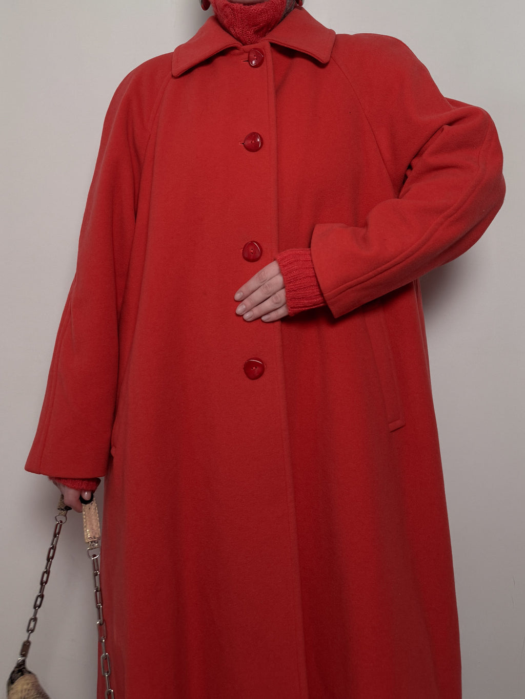 Pure virgin wool coral coat