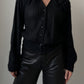 Pure wool embroidered black cardigan