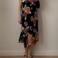 Viscose floral black dress