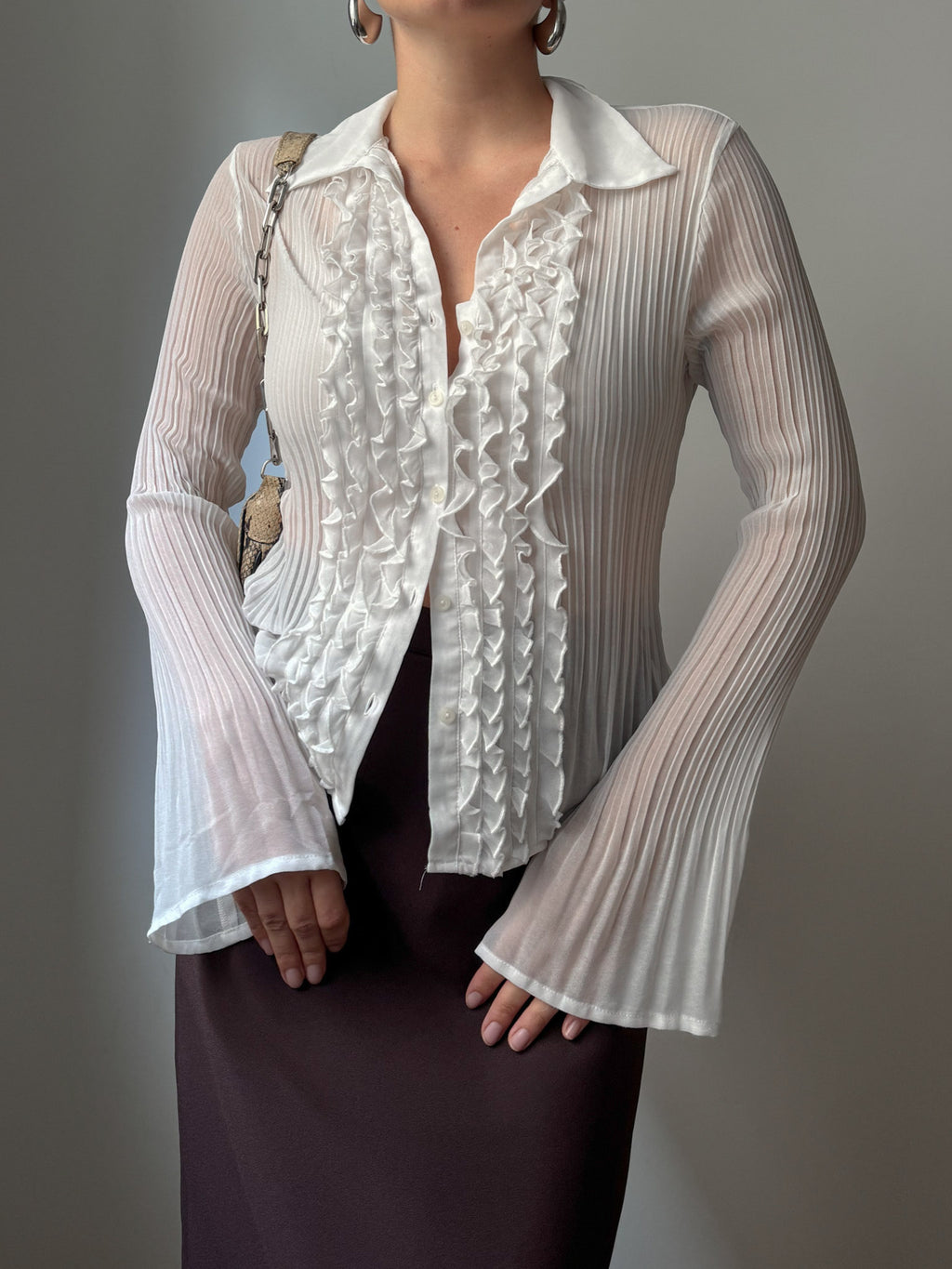 Viscose blend white shirt