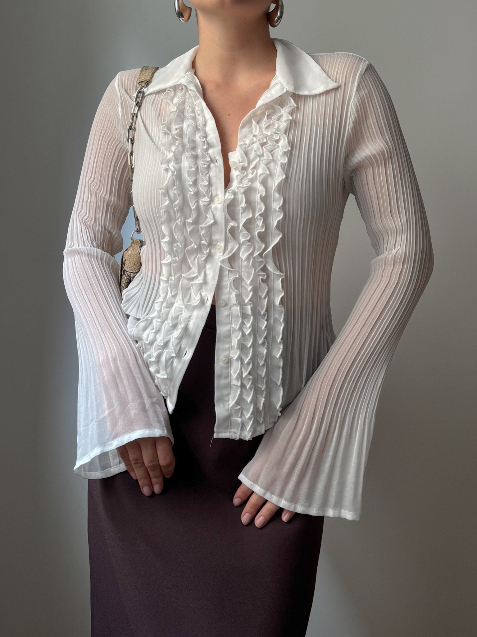 Viscose blend white shirt
