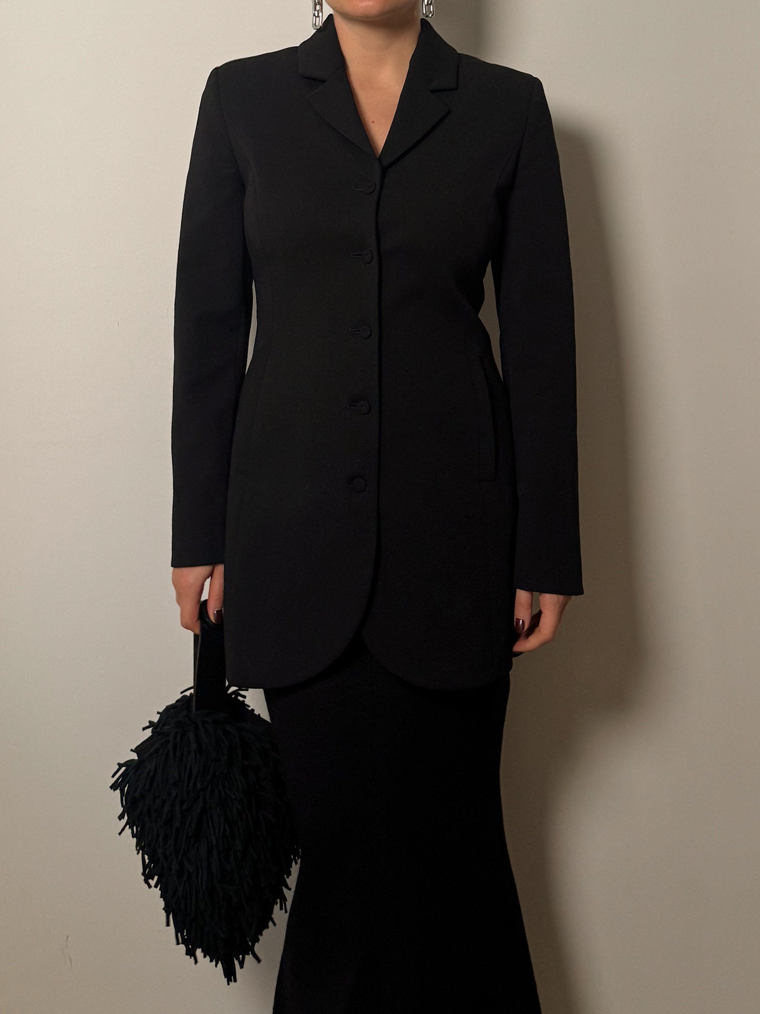 Wool blend black blazer