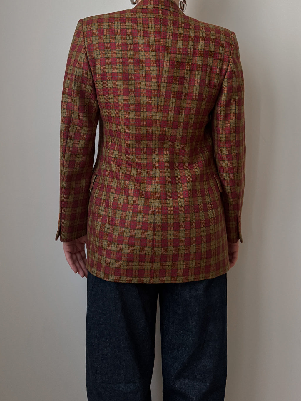 Pure wool check blazer