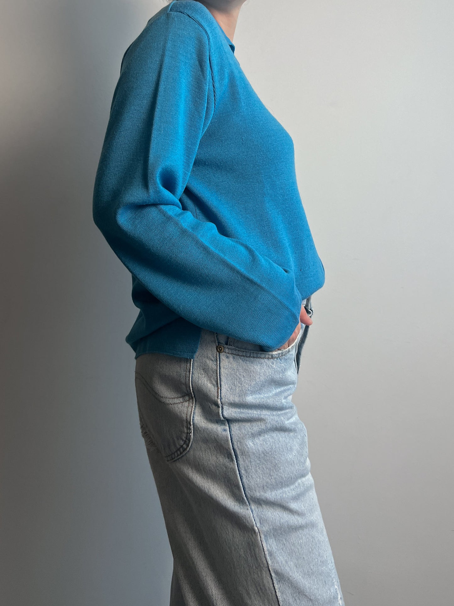 Merino wool azure sweater