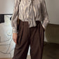 Pure silk ivory and grey blouse