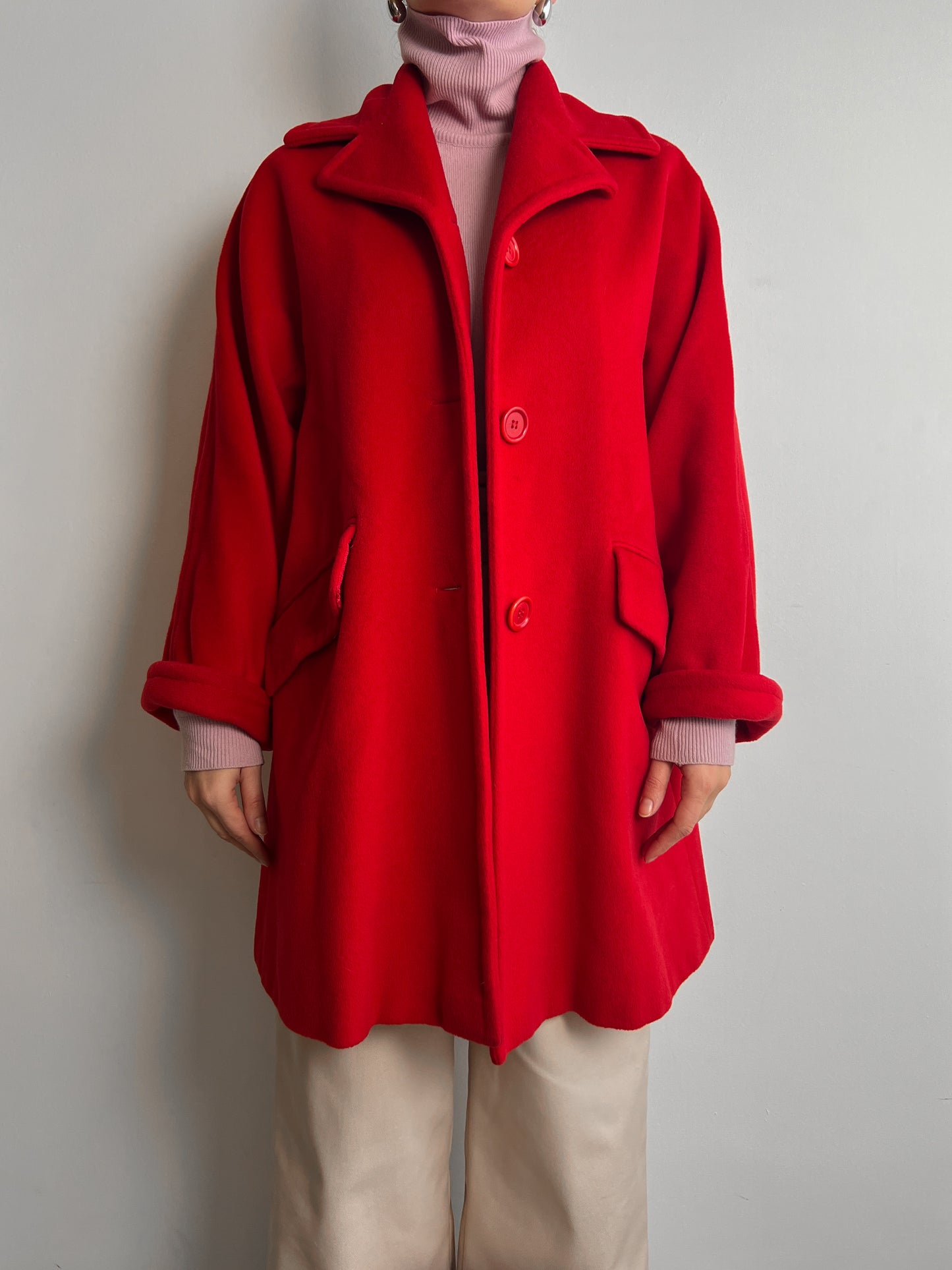 Max Mara pure virgin wool red coat