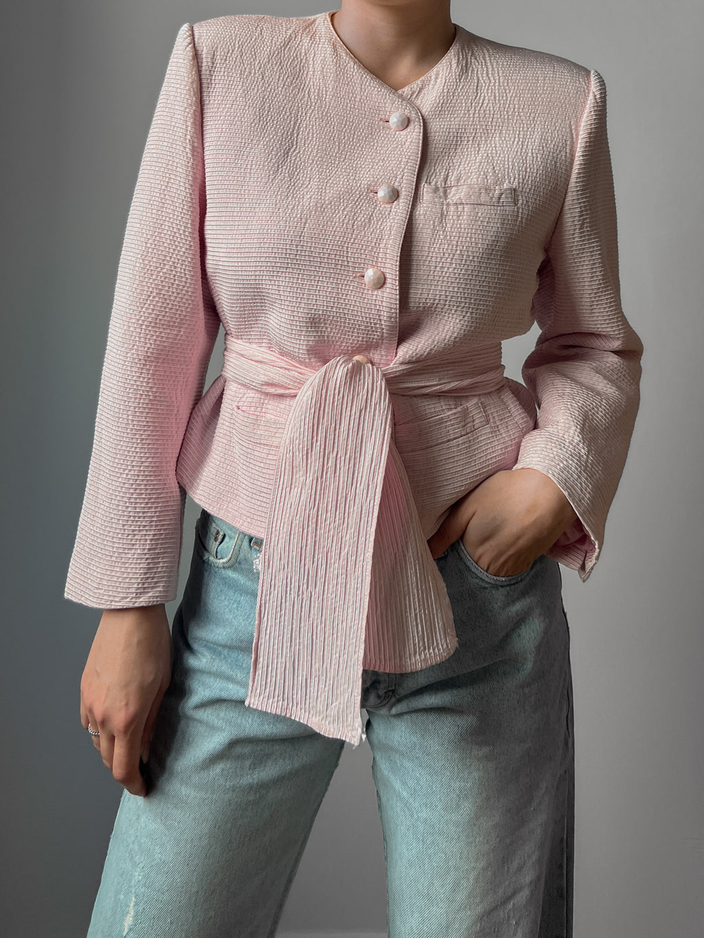 Tailored pink jacket