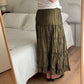 Flounced olive green skirt
