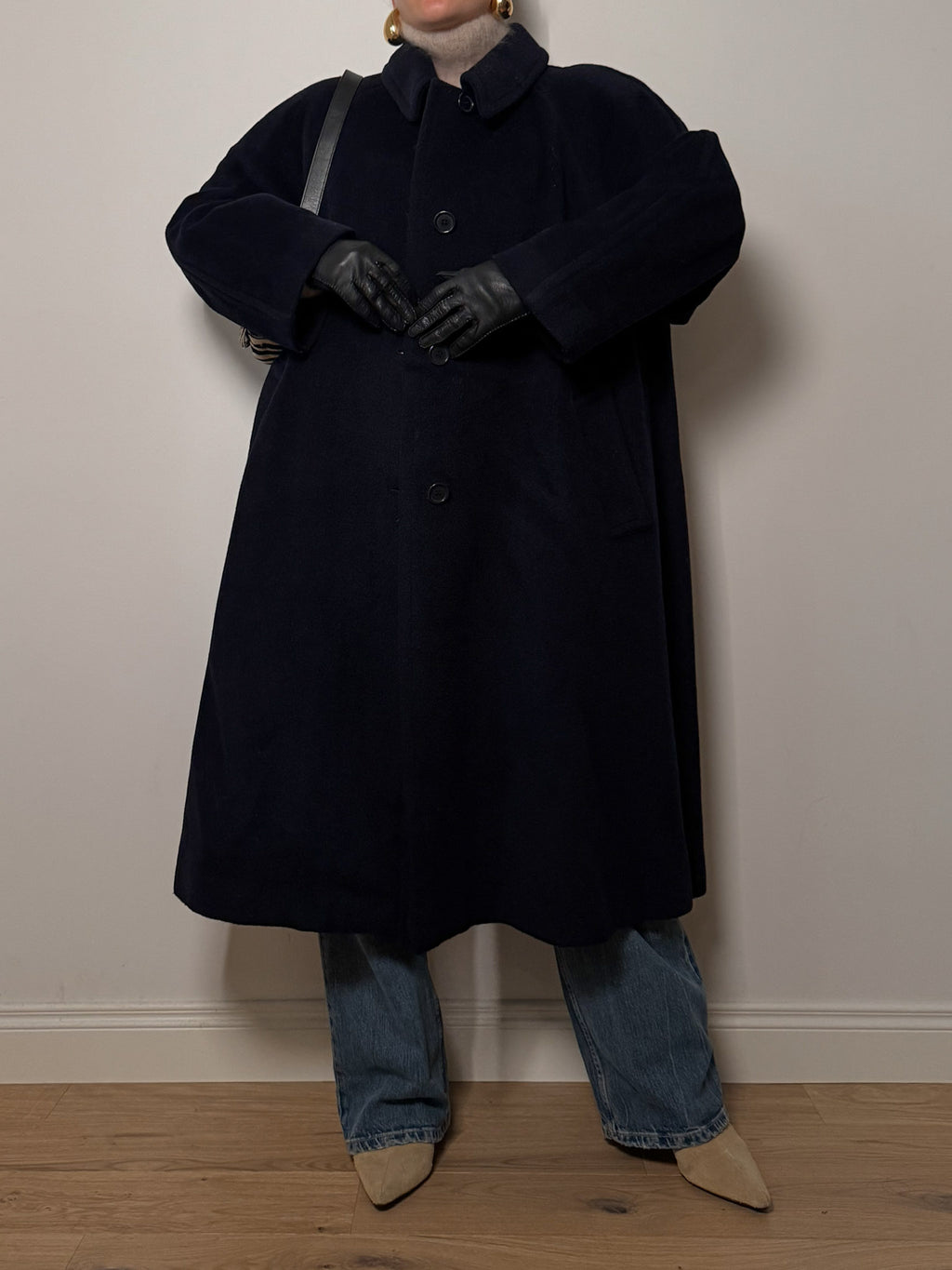 Wool, mohair and alpaca blue coat