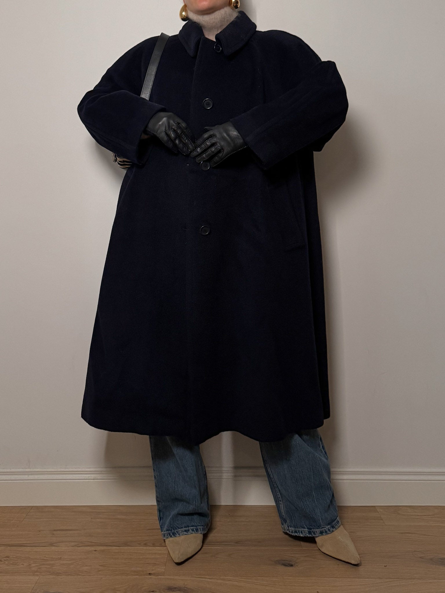 Wool, mohair and alpaca blue coat