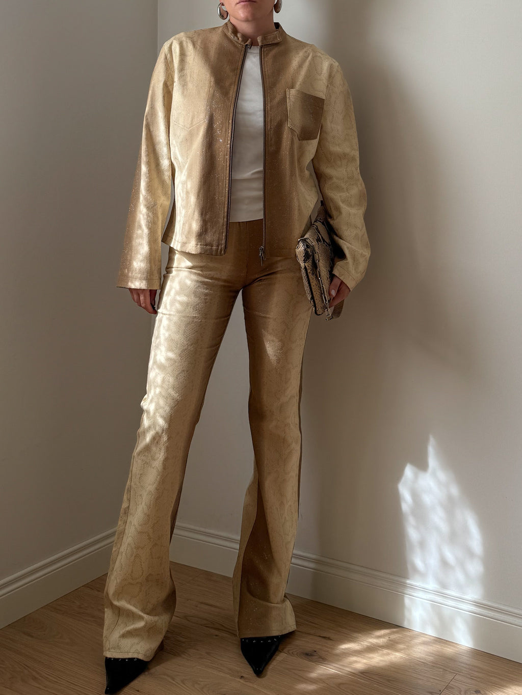 Denim animalier beige co-ord