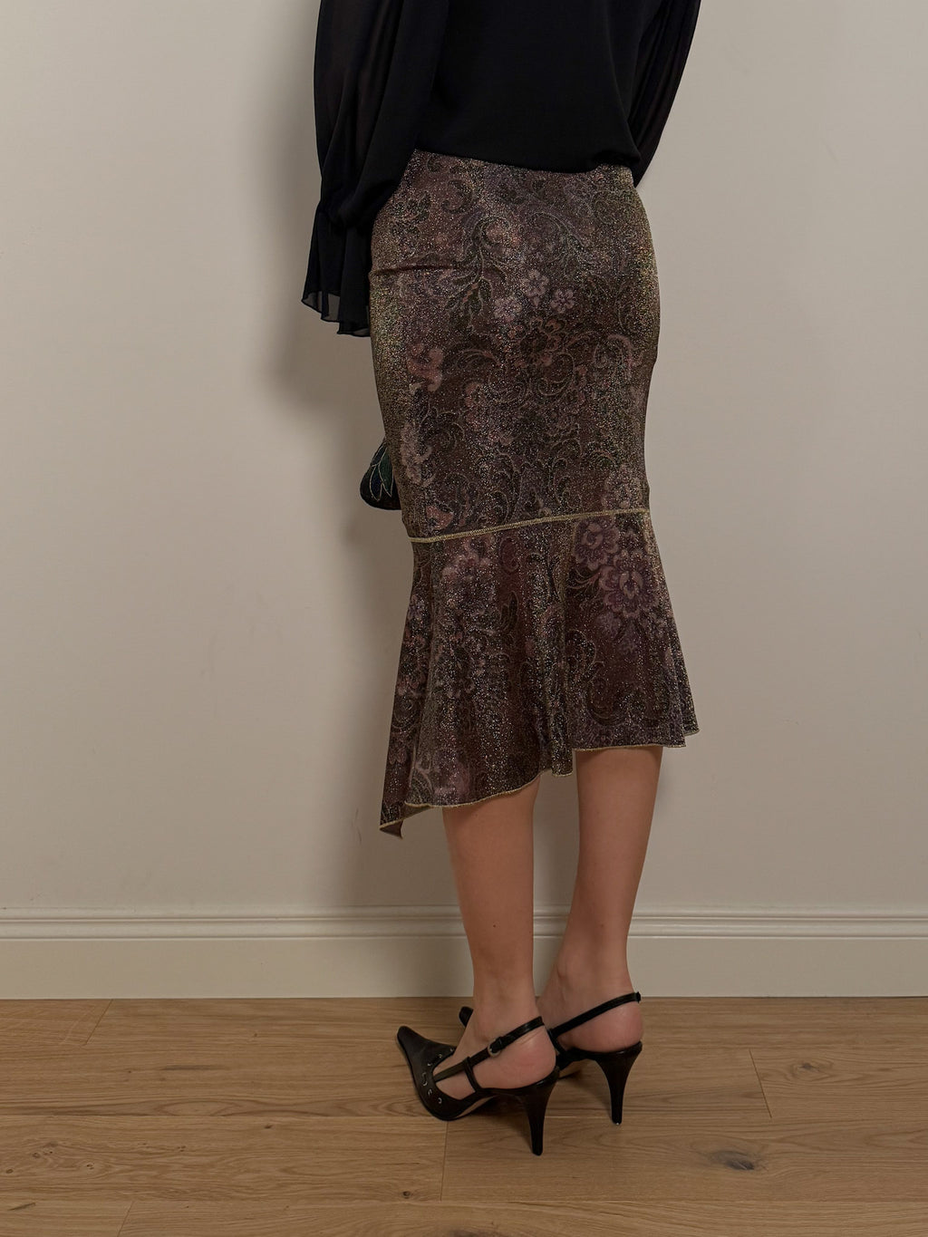 Lurex siren midi skirt