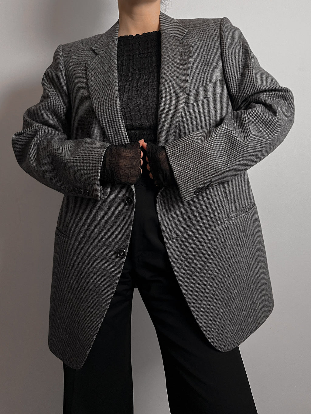 Pure wool check blazer