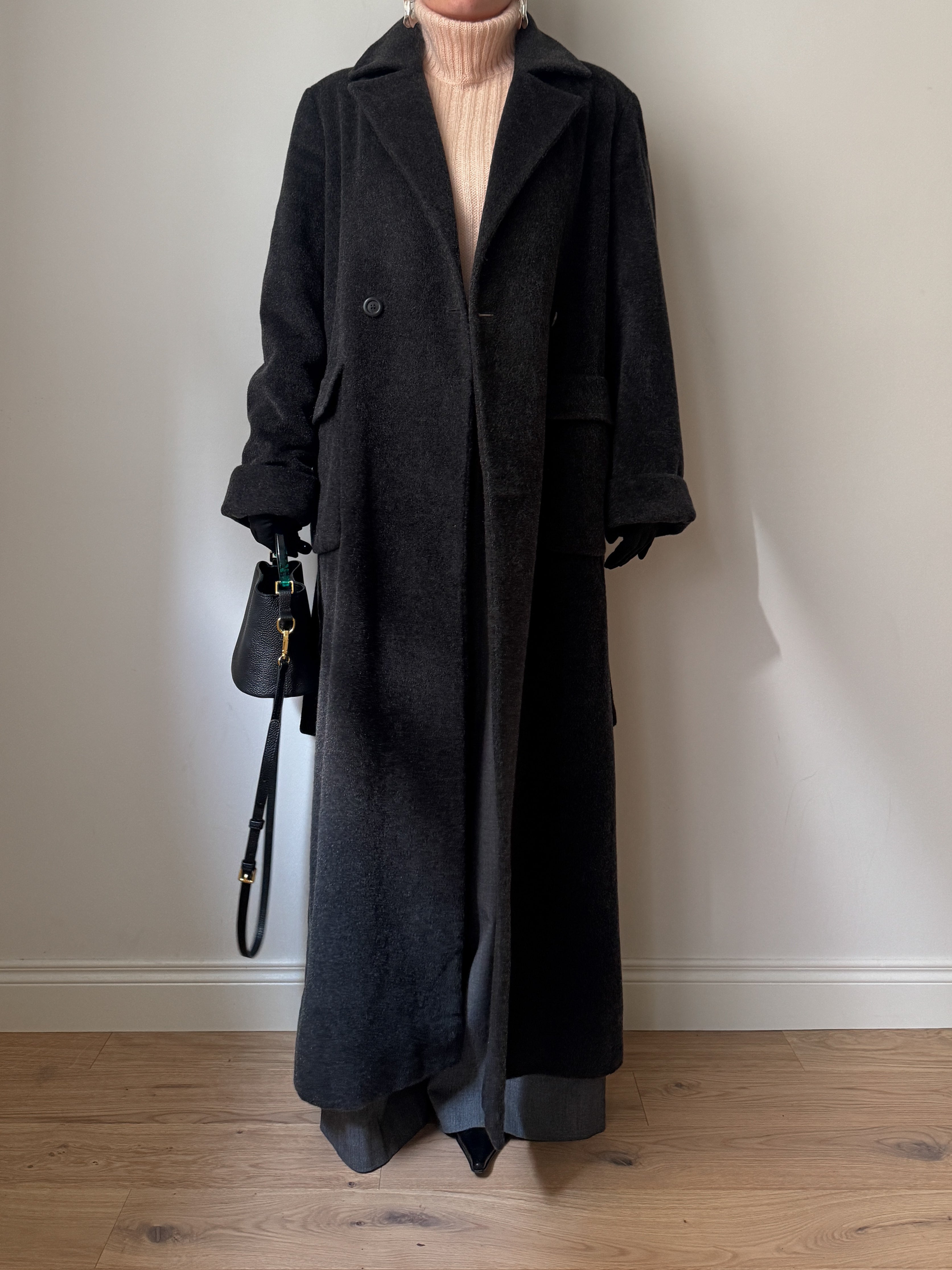 Marella wool and mohair anthracite coat