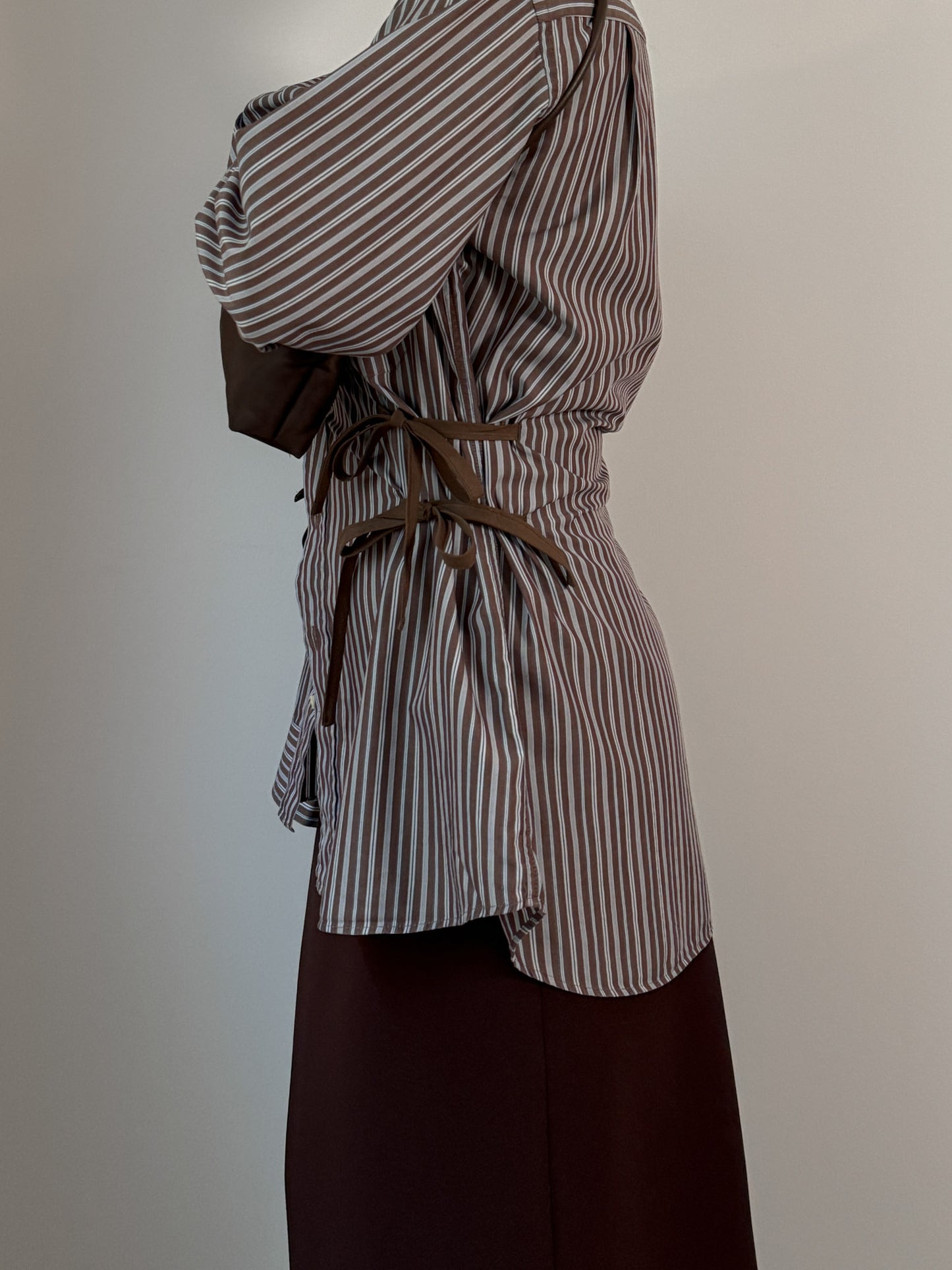 Isotta striped brown cotton