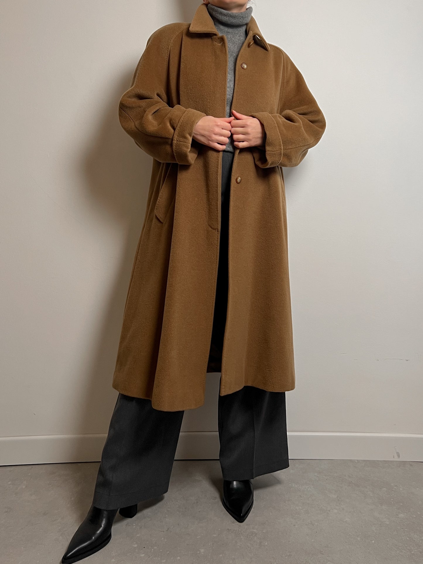 Marina Rinaldi wool and cashmere camel coat