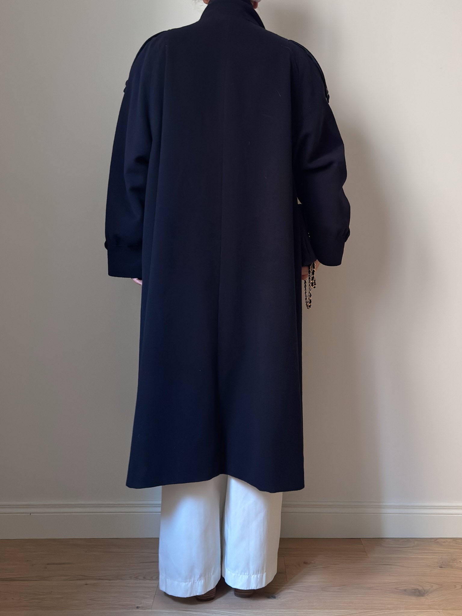 Wool and lambswool blue coat