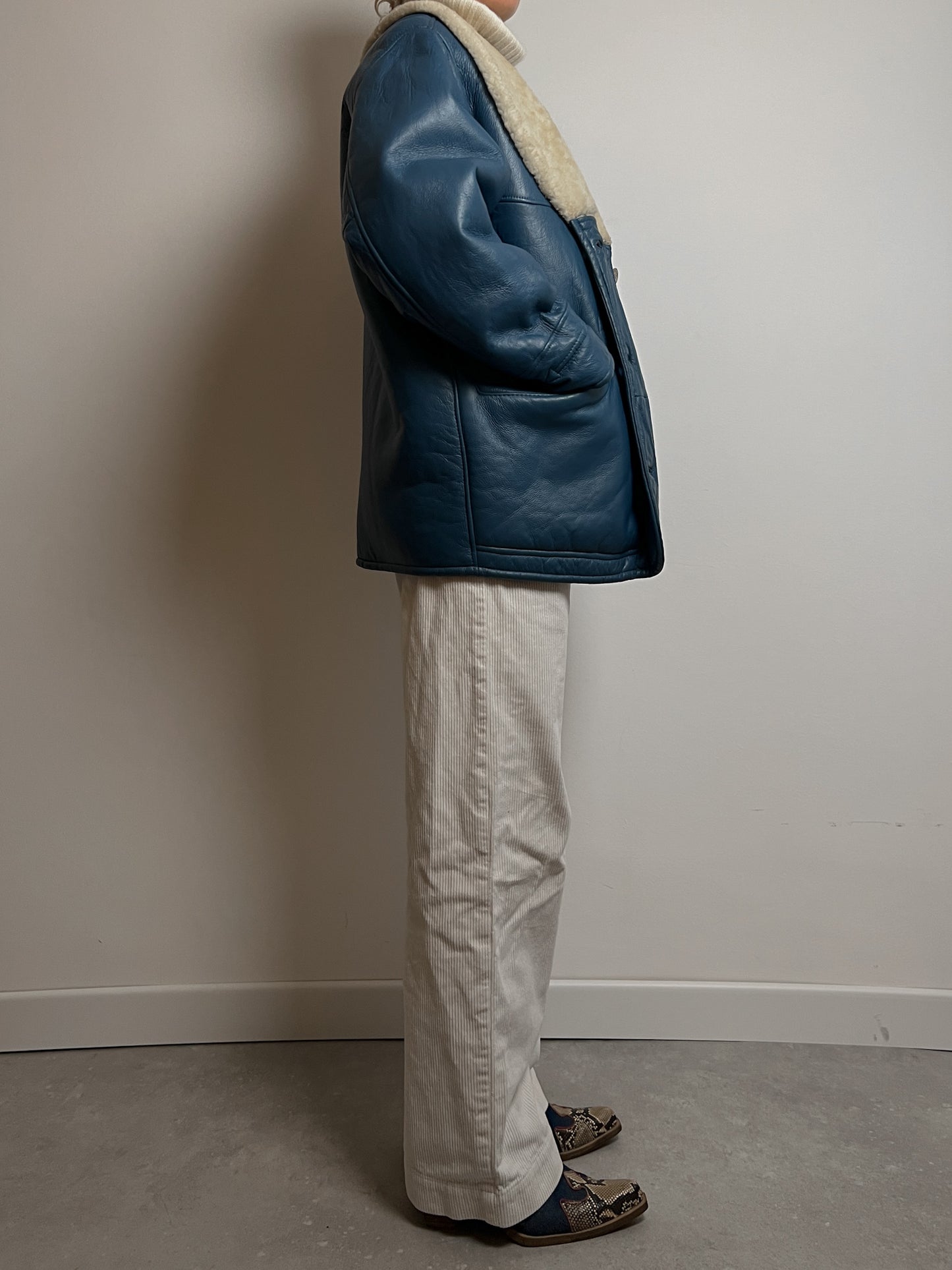 Vintage blue Shearling coat