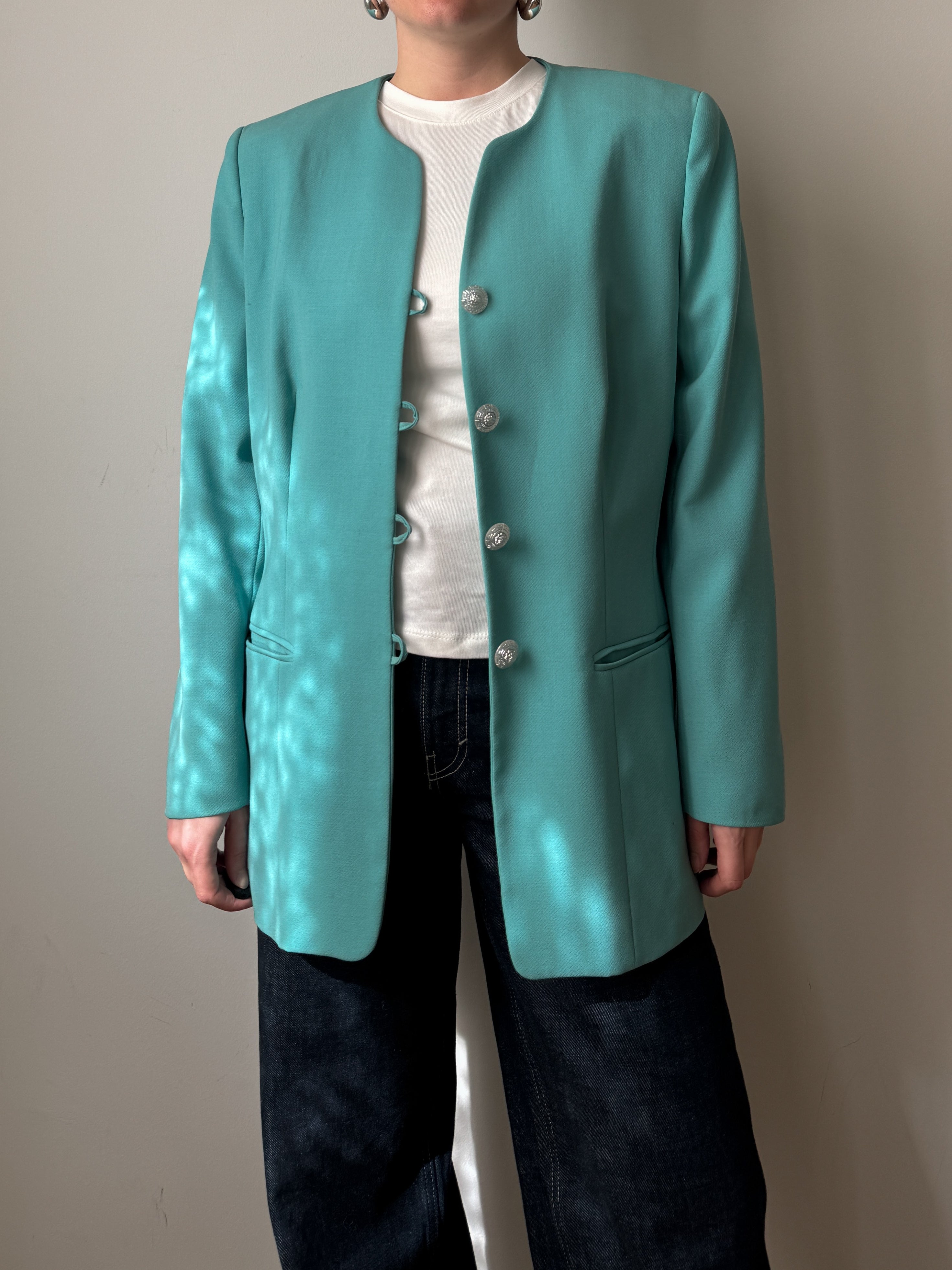 Pure wool turquoise jacket