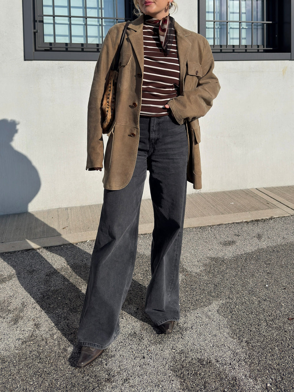 Real suede taupe jacket