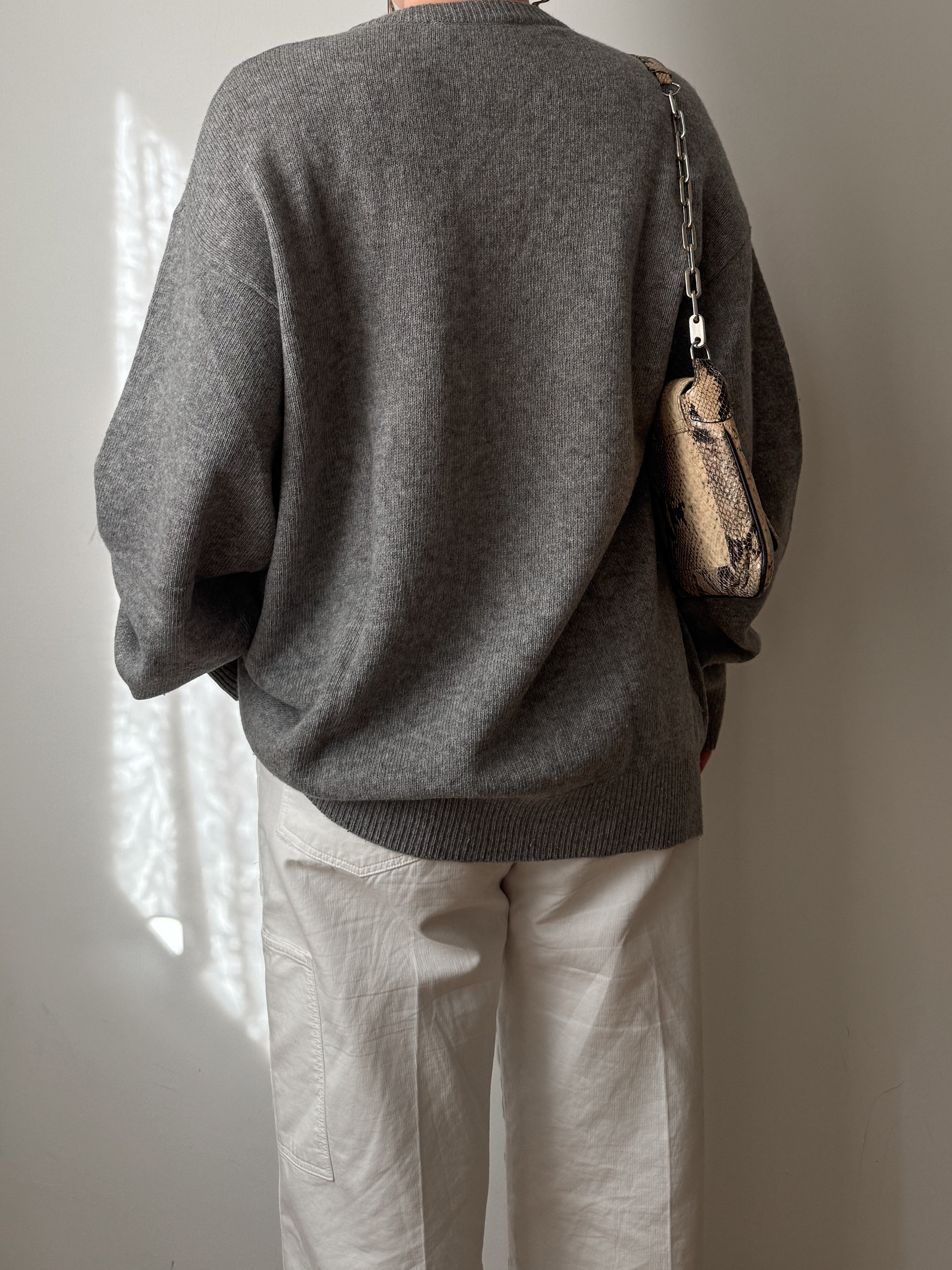 Lambswool grey maxi pull