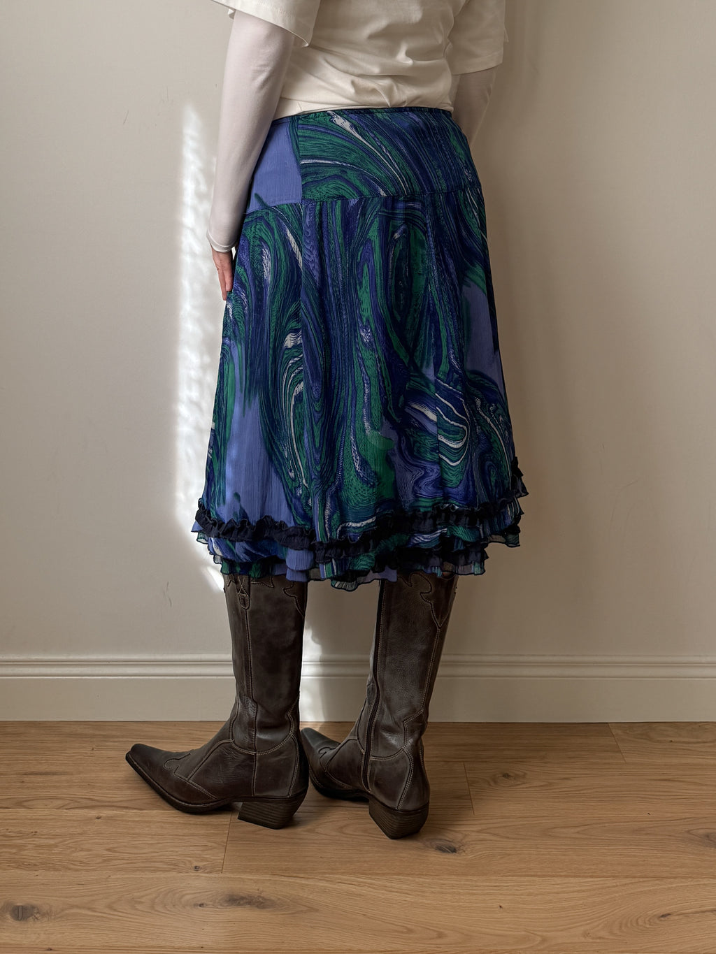 Pure viscose printed skirt