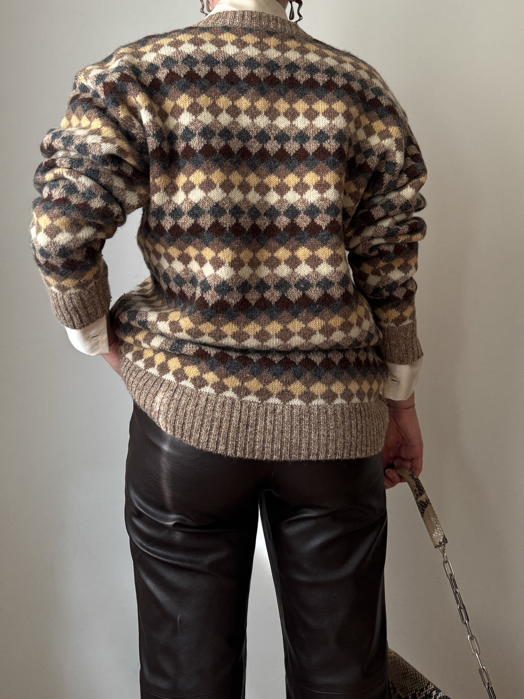 Pure virgin wool jacquard pull