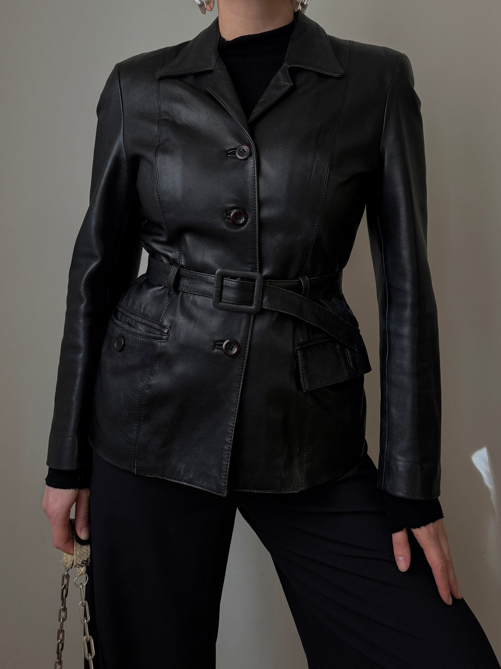 Real leather black jacket