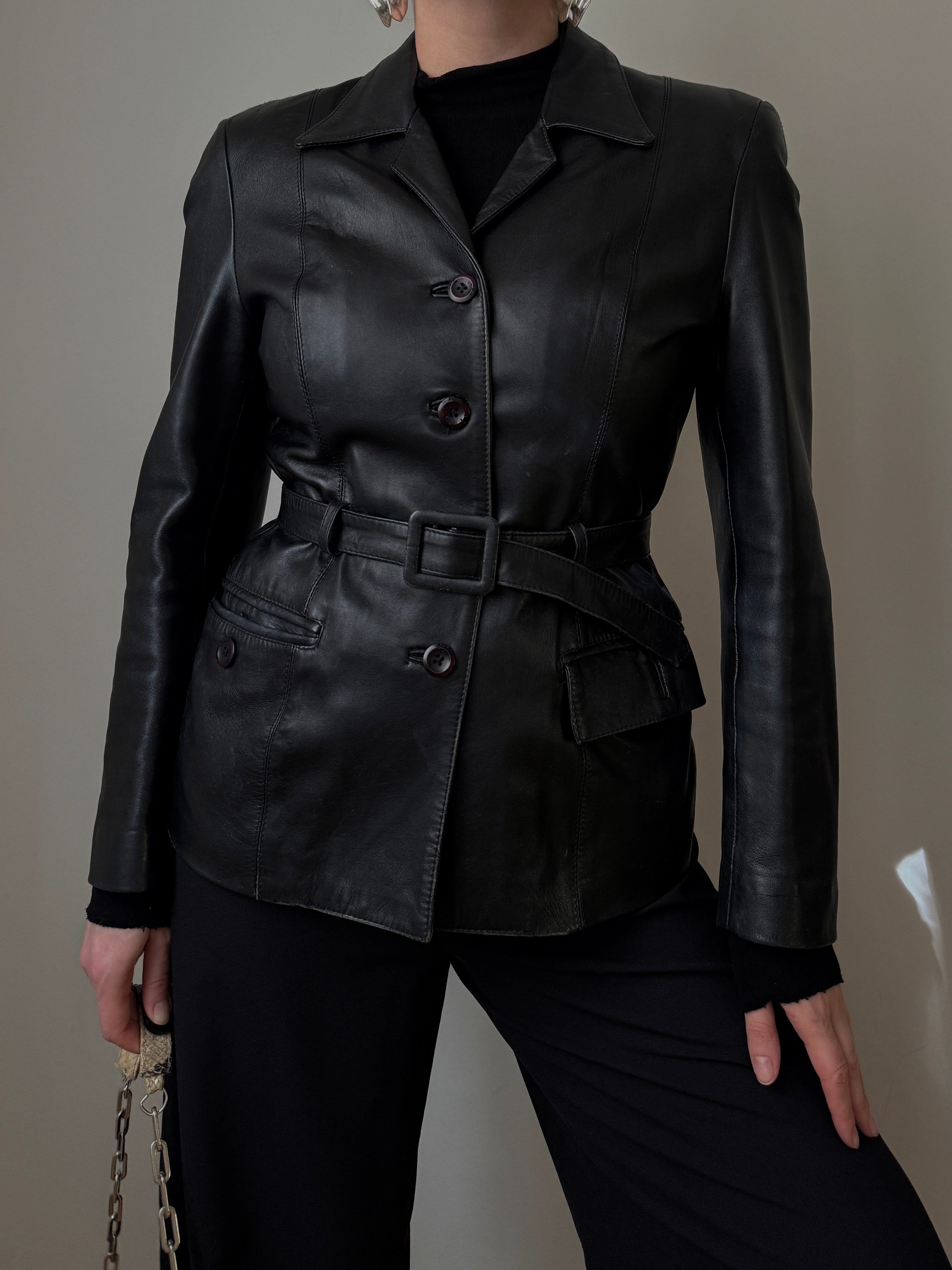 Real leather black jacket