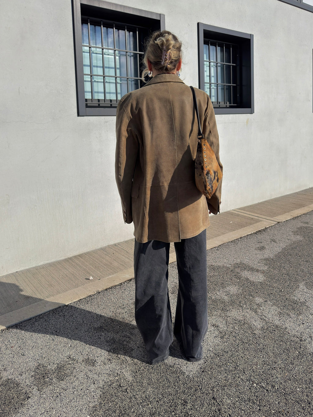 Real suede taupe jacket