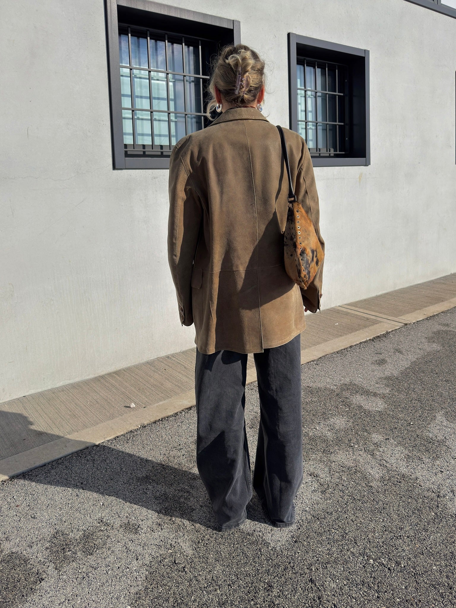 Real suede taupe jacket
