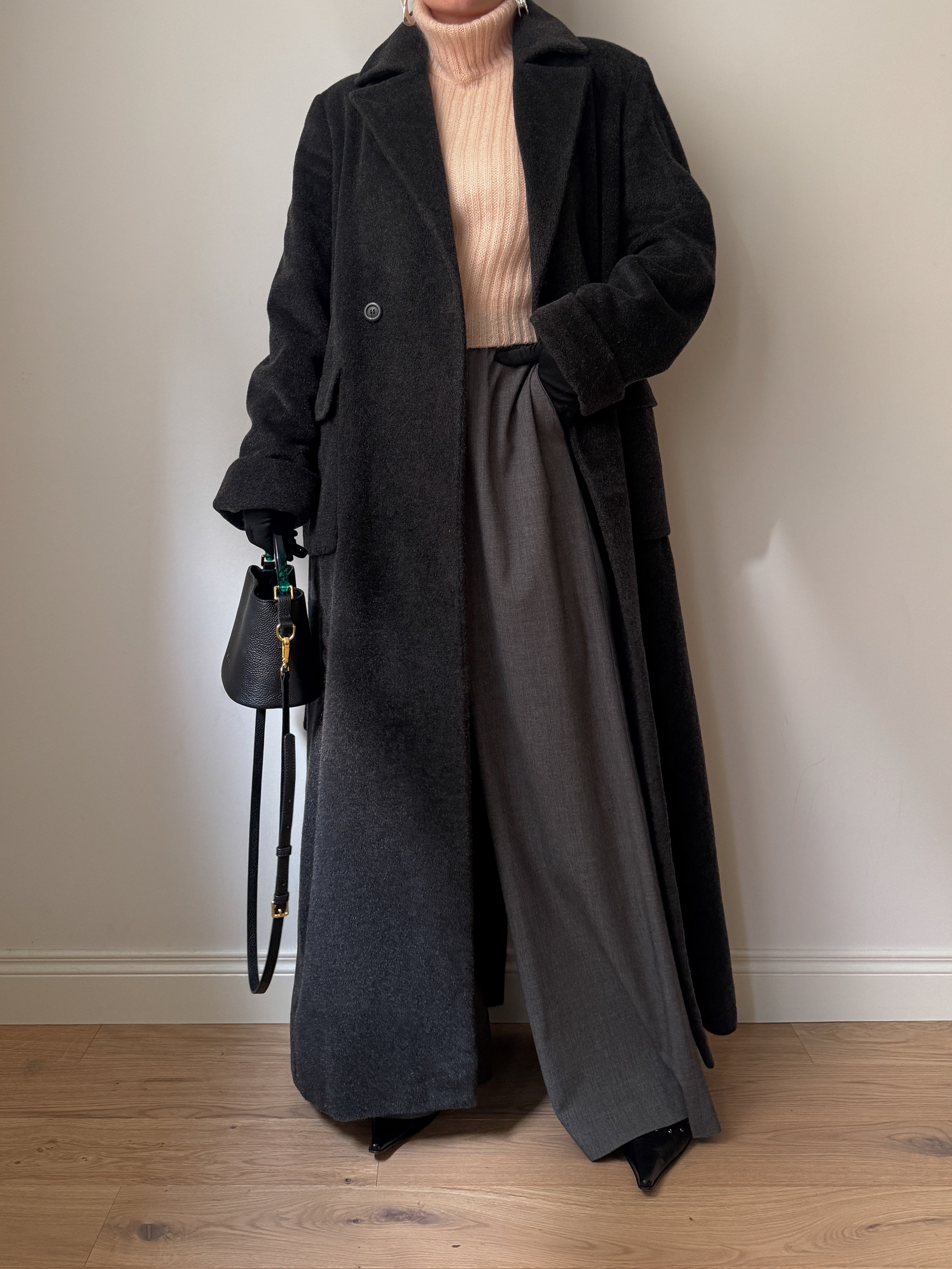 Marella wool and mohair anthracite coat