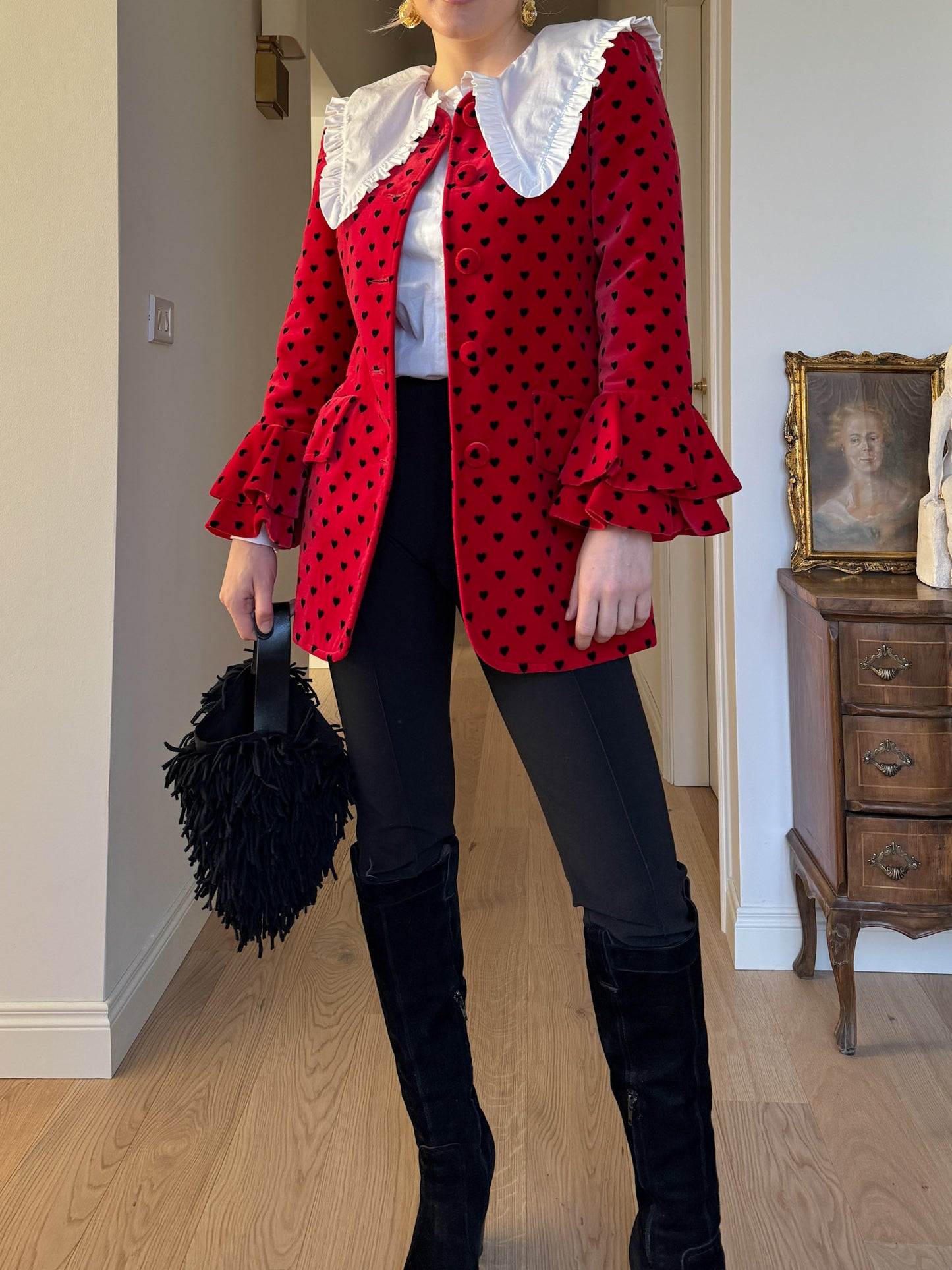 Velvet red and black jacket