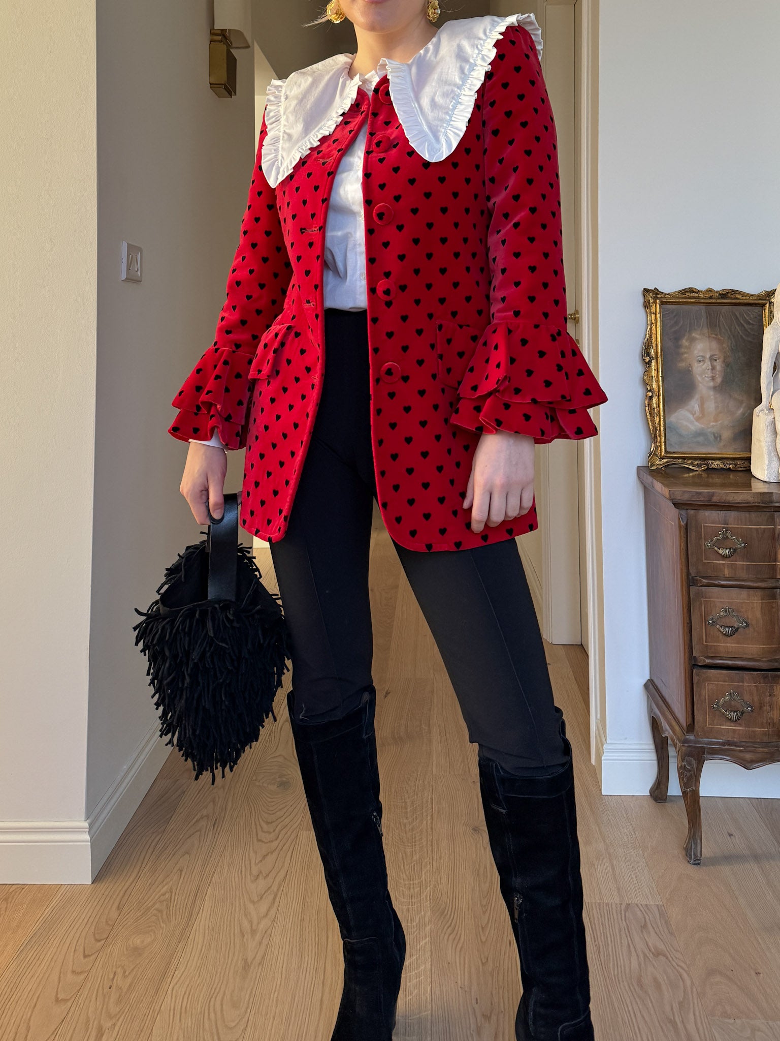 Velvet red and black jacket