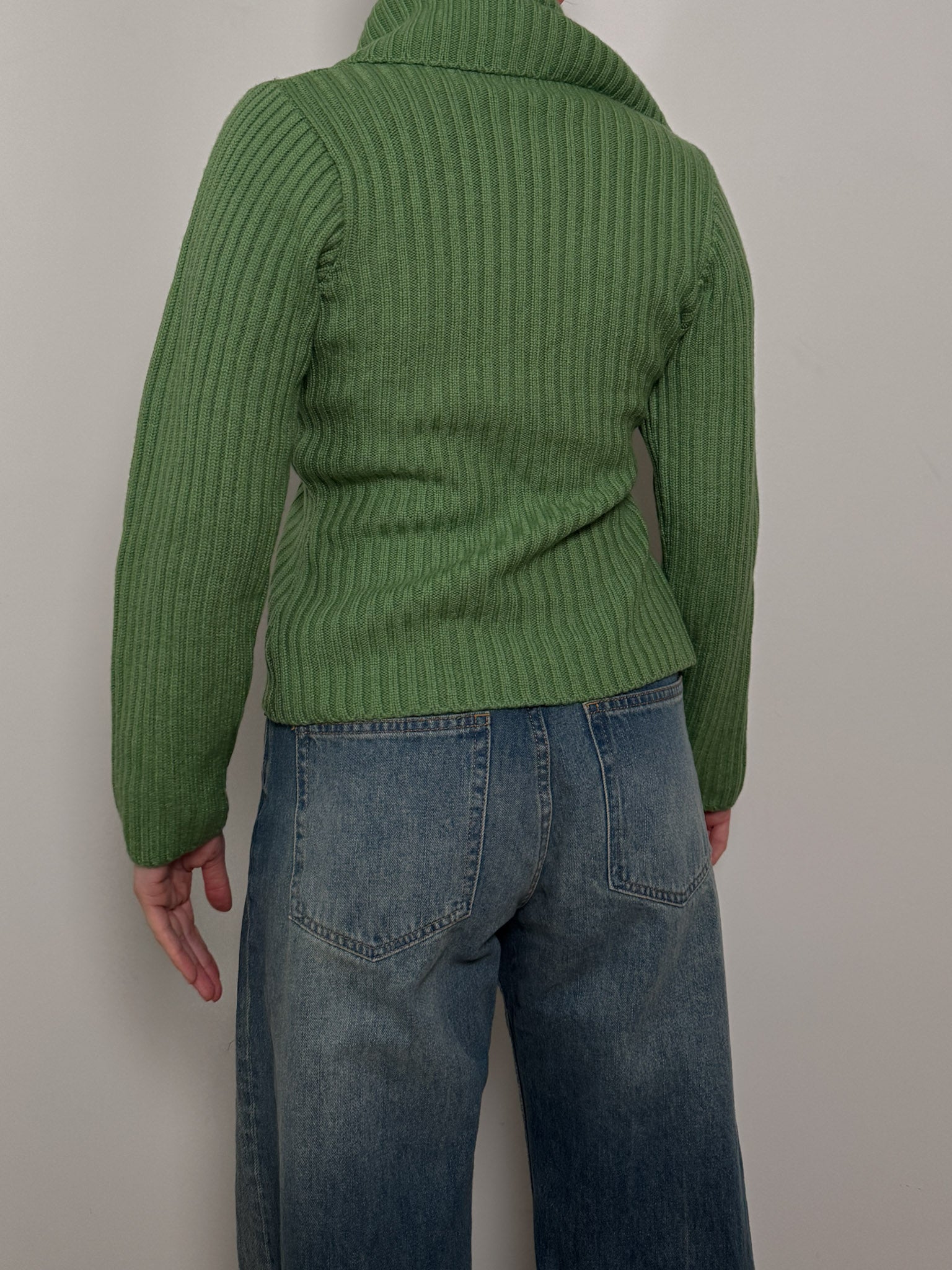 Pure wool green cardigan