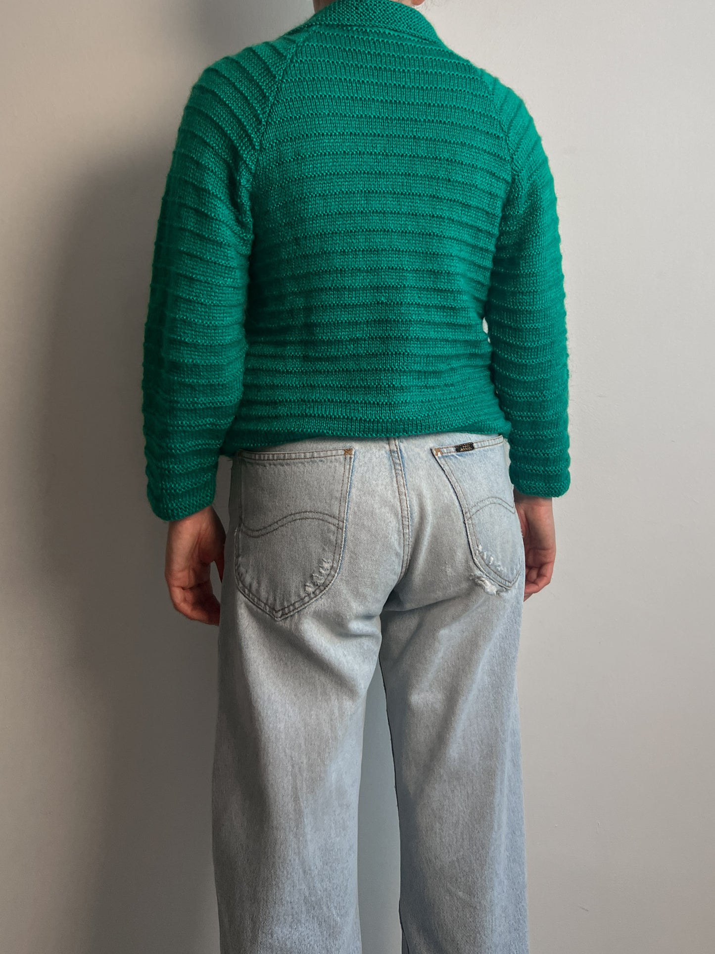 Wool and mohair green cardigan