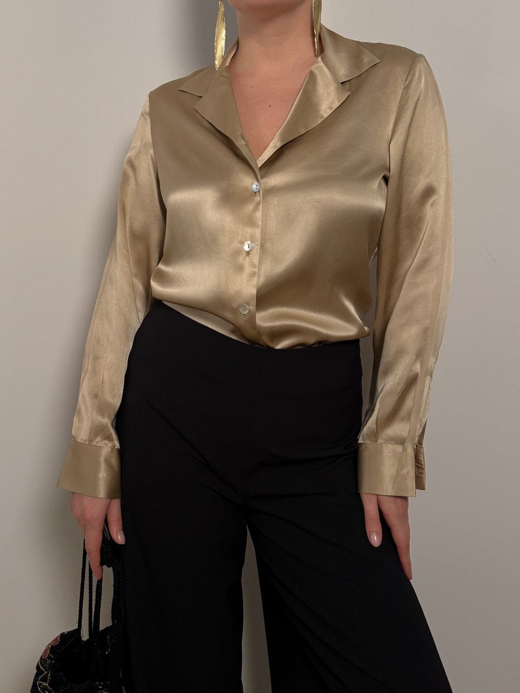 Pure silk gold shirt