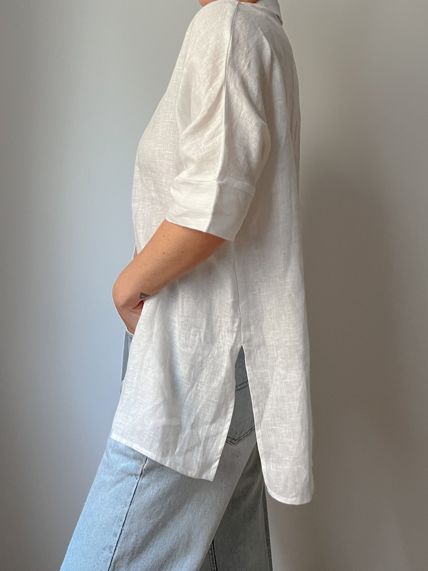 Pure linen white shirt