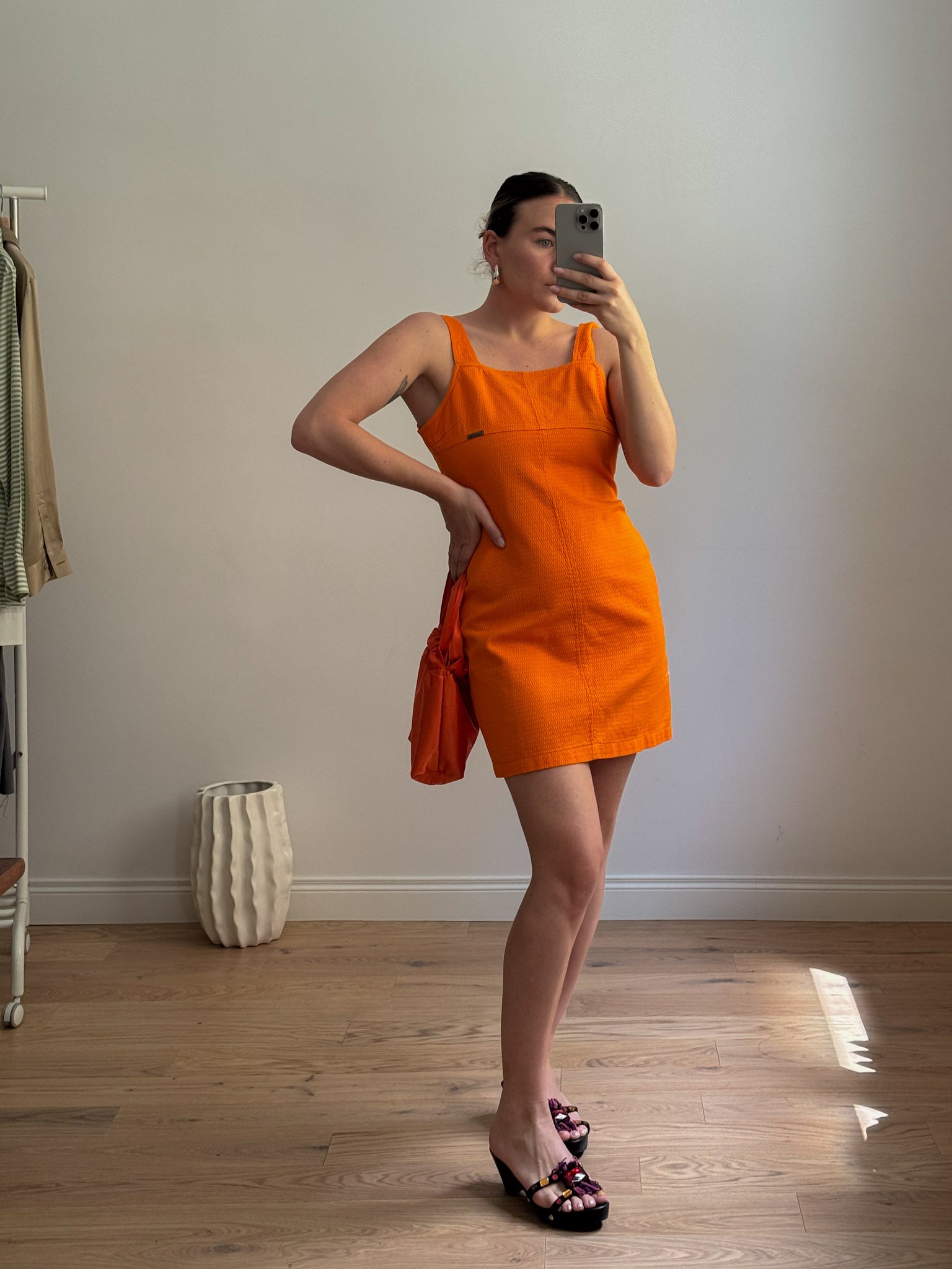 Calvin Klein orange mini dress