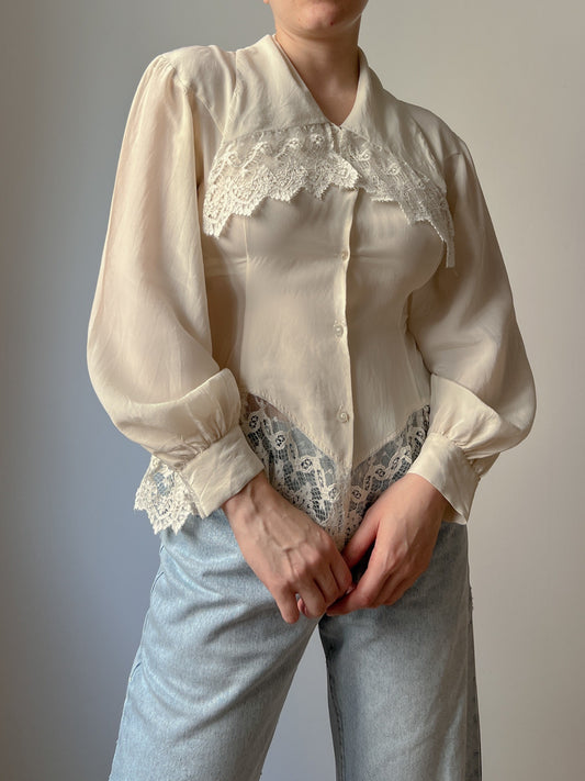 Pure silk romantic blouse