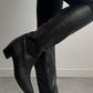 Genuine leather black boots