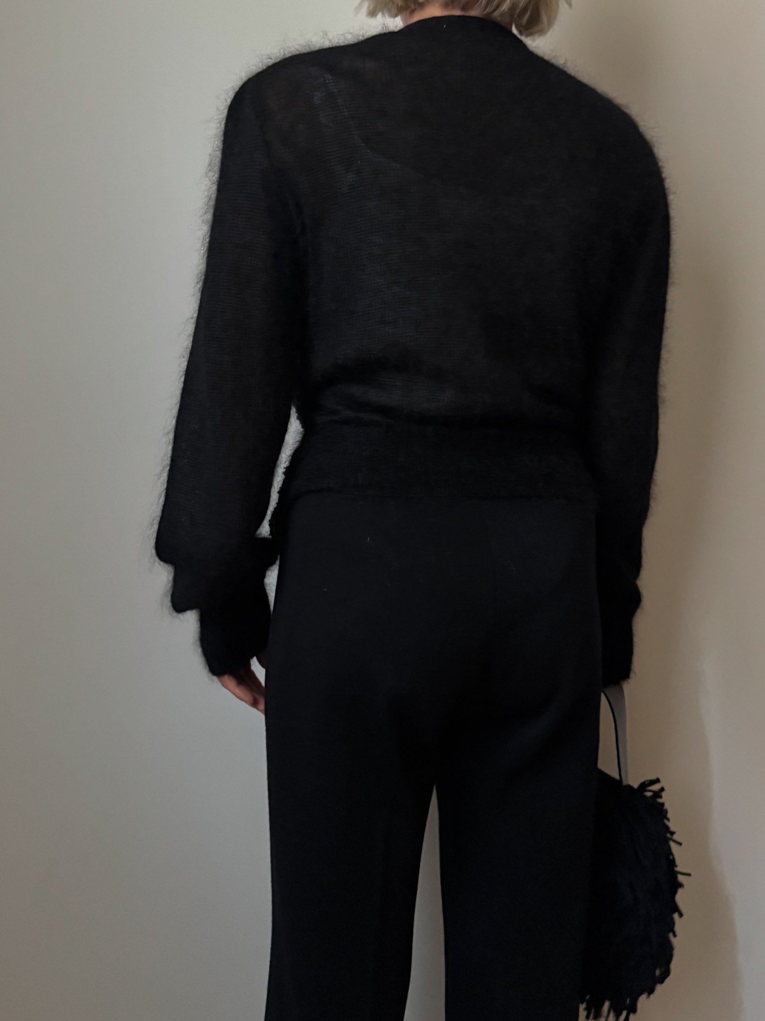 Mohair black and silver pull